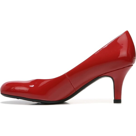LifeStride Women Red Polyurethane Closed Pointed Toes Kitten Heel Pumps - Picture 9 of 9